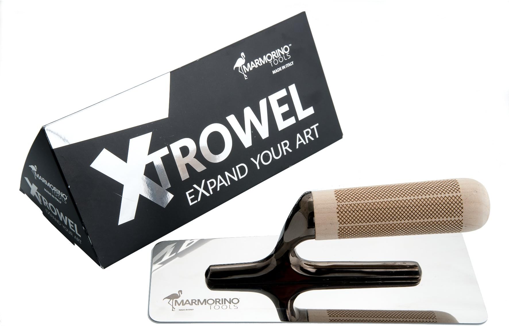 XTROWEL Venetian Plaster Trowel - Special Low Friction Steel Will Not Leave Black Streaks On White Plaster, Microcement or Resin (240x100mm)