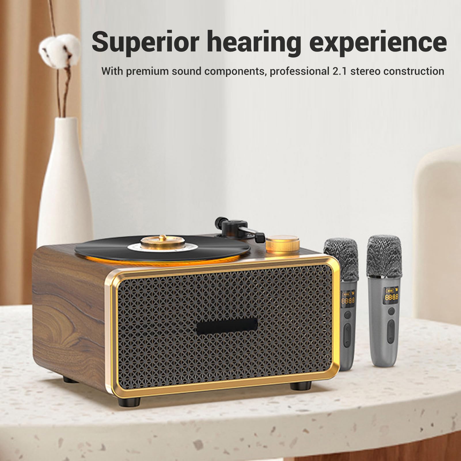Retro Głośnik Bluetooth Drewniany Przenośny Głośnik w Stylu