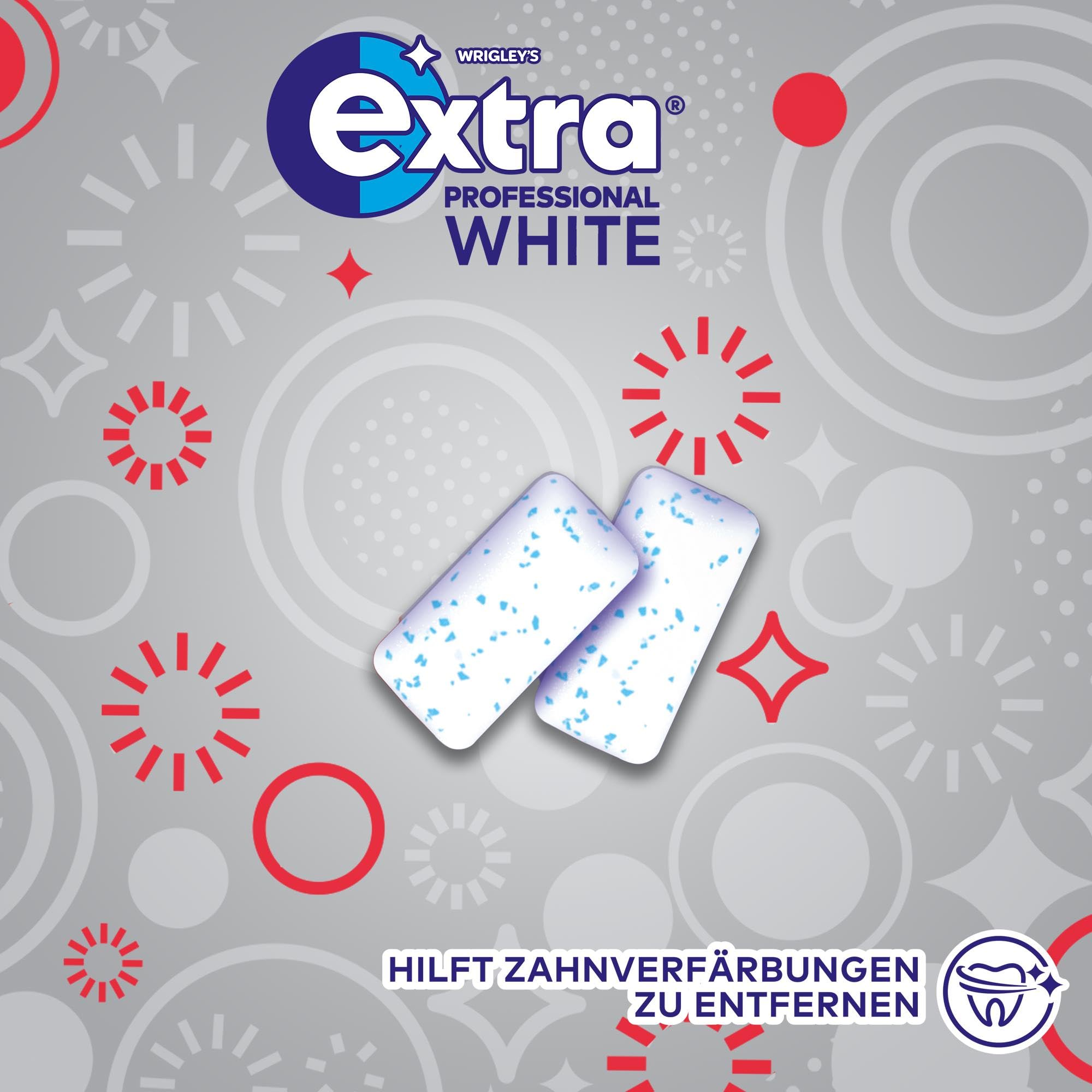 Extra Kaugummi | Professional White | Zuckerfrei | 30 Packungen (30 x 10 Dragees) , 300 Stück (30er Pack)