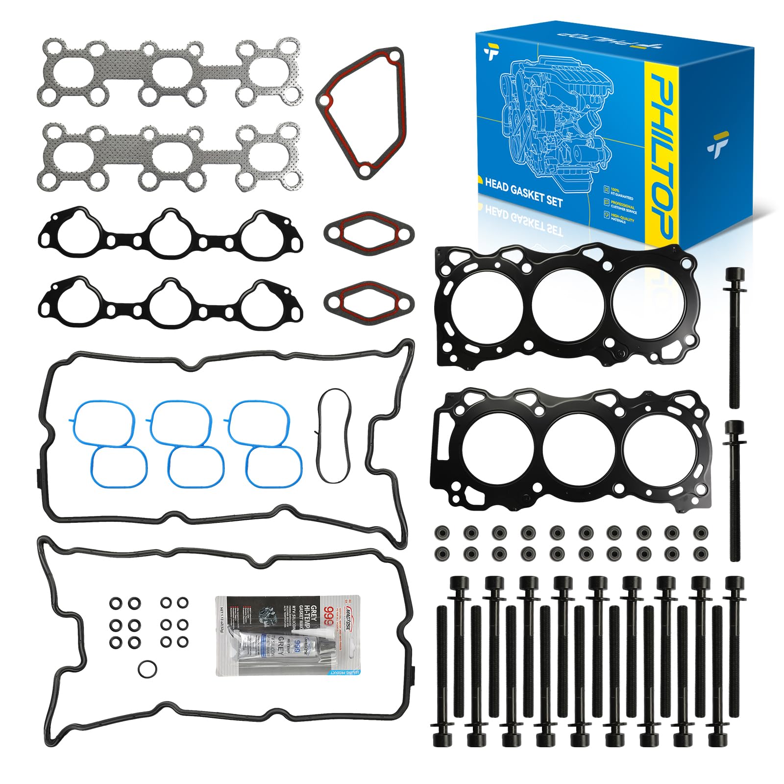 PHILTOP Head Gasket Kit for Frontier 2005-2019 4.0L, Xterra 2005-2015 4.0L | For Nissan Pathfinder 2005-2012 4.0L, NV2500 NV1500 NV3500 2012-2020 4.0L, Suzuki Equator 2009-2012 4.0L, HS26370PT, ES72900