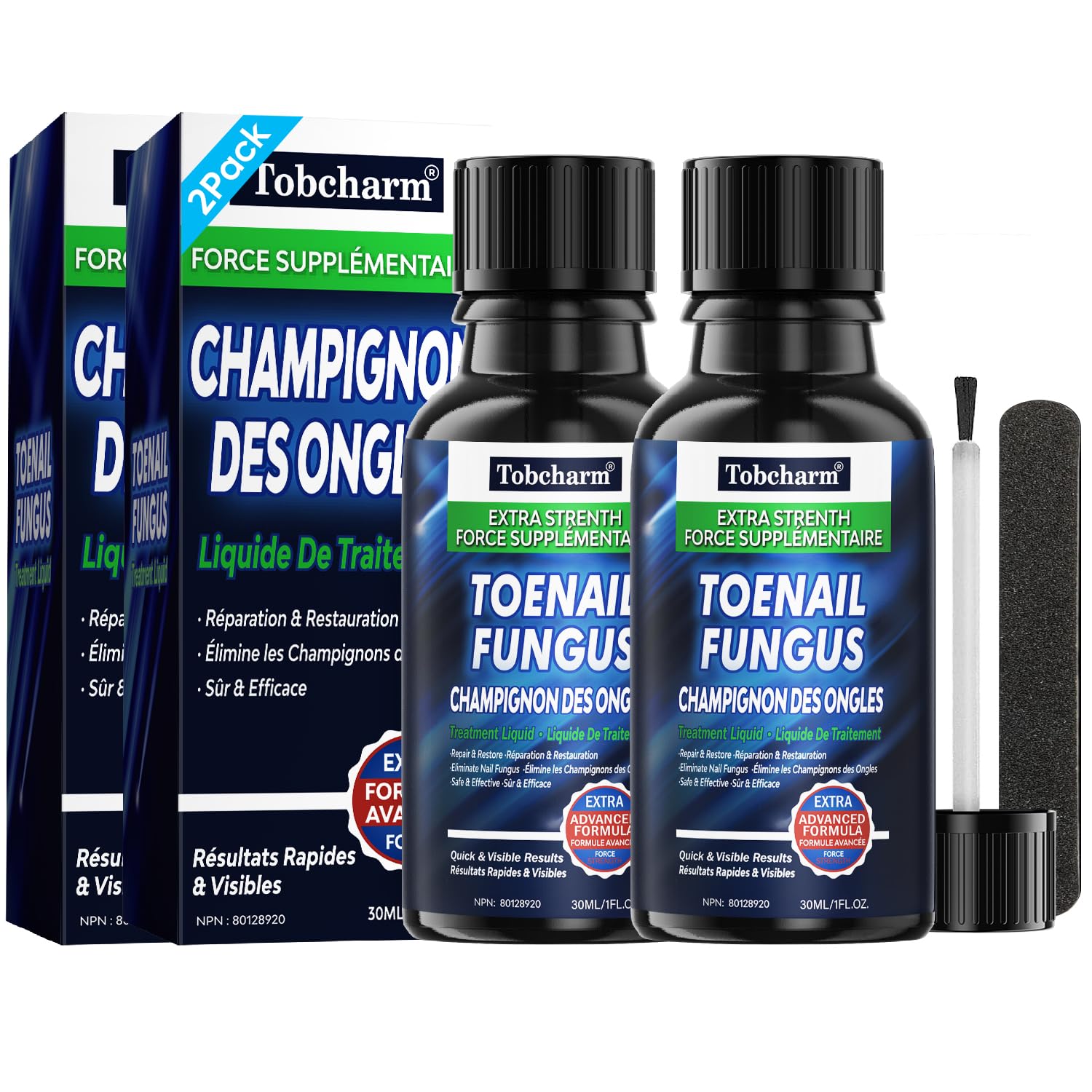 Tobcharm Toenail Fungus Treatment : Nail Fungus Treatment Extra Strength with Tea Tree Oil - Fast Acting Fungal Nail Solution with Undecylenic Acid for Toenails and Fingernails (2pack, 1fl oz each) - Image 8