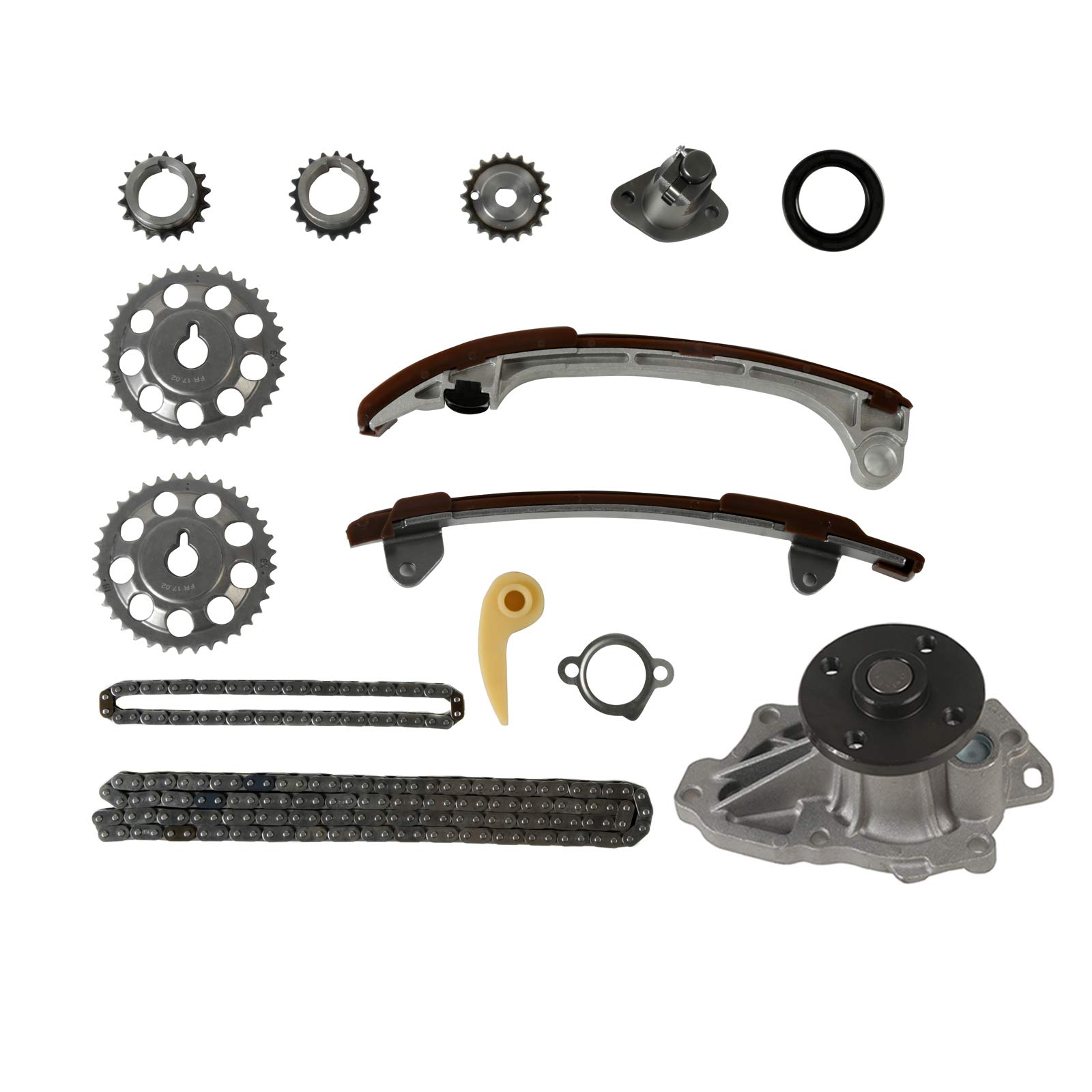 MPLUS Timing Chain Kit With Water Pump (9-0752S) | Fits 2002-2009 Toyota Camry, 2004-2008 RAV4, 2006-2008 Solara 2.4L 2AZ-FE