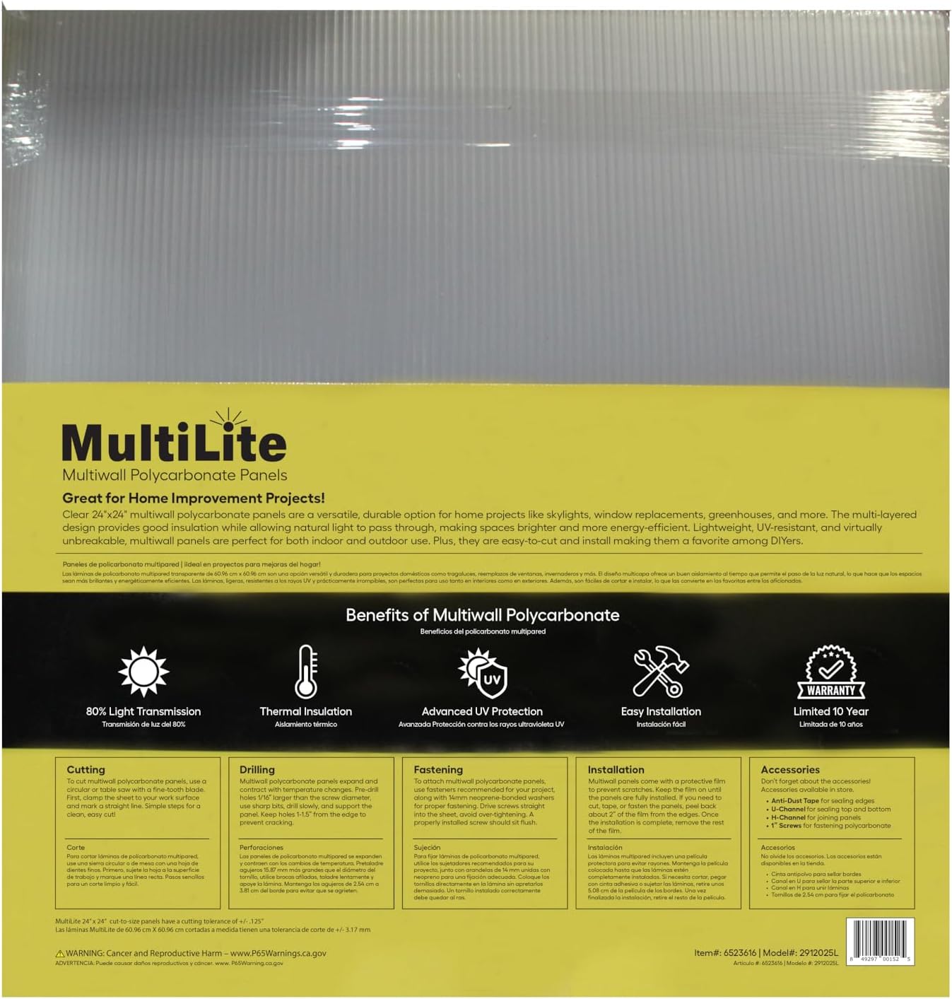 Multiwall Project Pack: Clear 2' x 2' 6-Pack