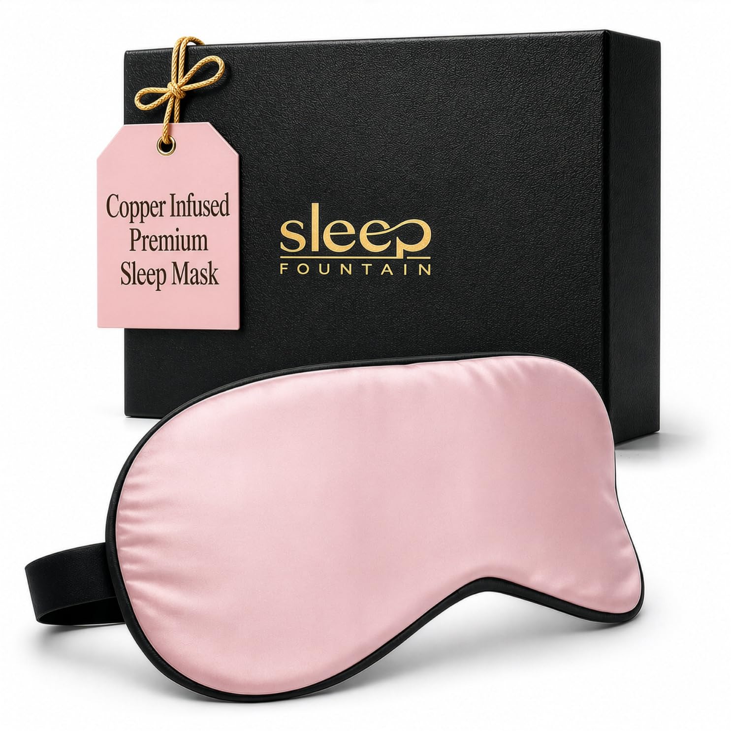 Antiarrugas para dormir para mujer, máscara de ojos de seda de morera súper suave para dormir y cuidar la piel, antienvejecimiento con tecnología de cobre
