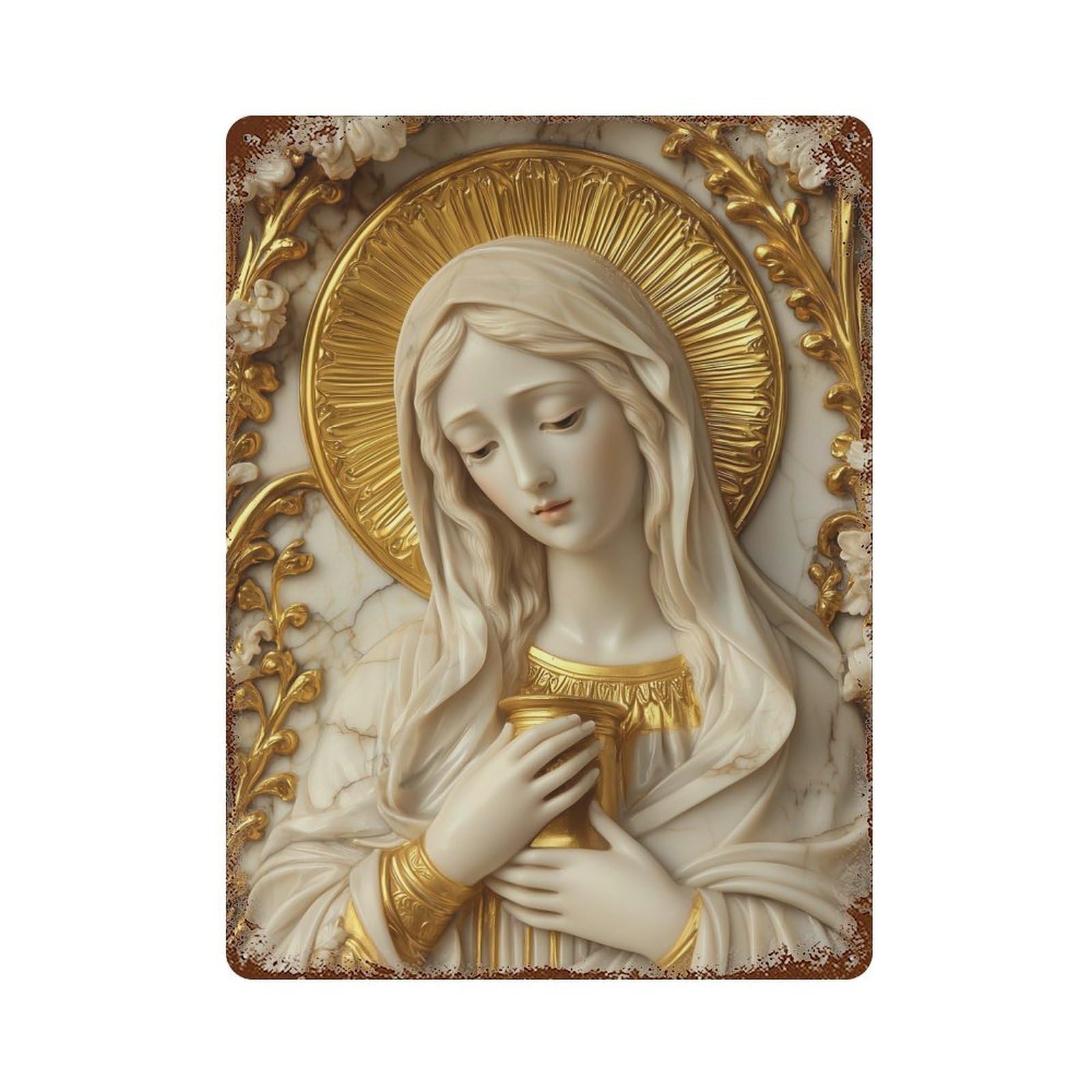 Saint Mary Magdalene Decorative Tin Sign 15.7"x11.8", Retro Wall Decor for Living Room, Hallway And Home Decor