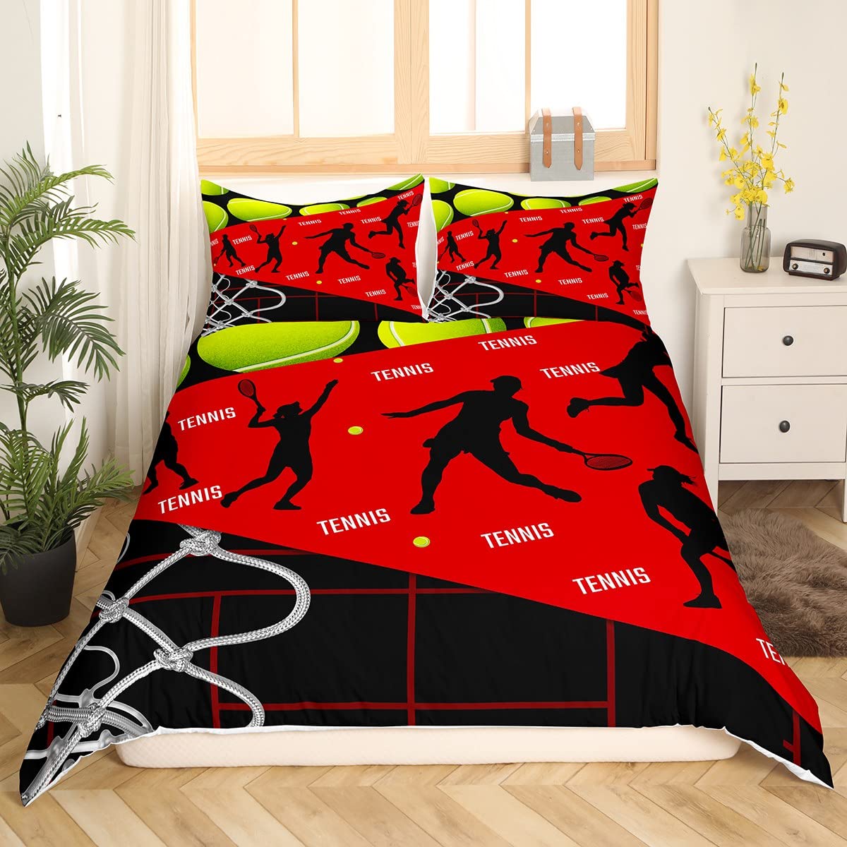 Tennis Print 100% Baumwolle Bettbezug 135x200 Für  Produktbild-Vorschau 9