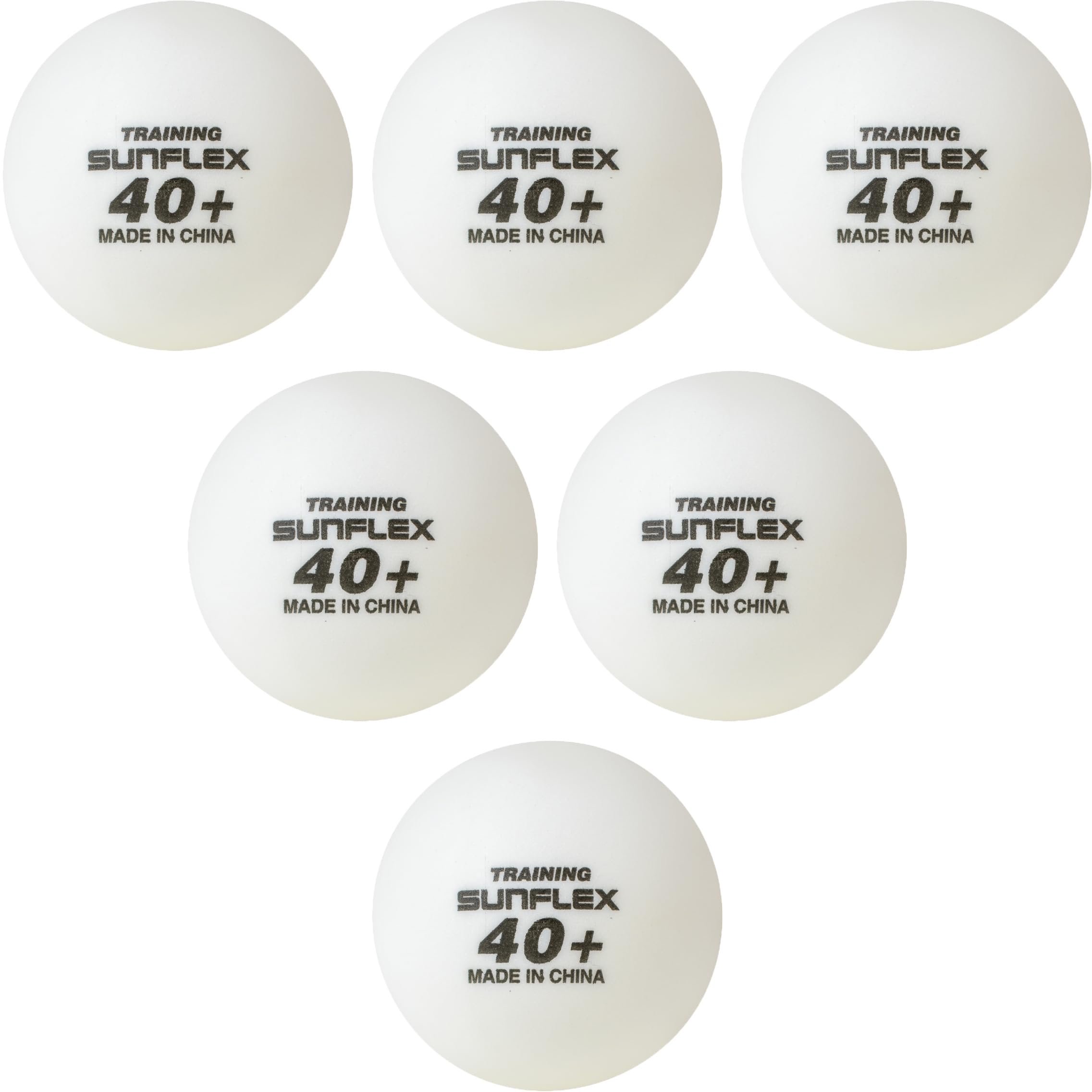 Sunflex Table Tennis Training Balls - Pack of 6 Ping Pong Balls - Plastic 40+ Table Tennis Pack of Training Balls - Balls for Learning How to Play Table Tennis
