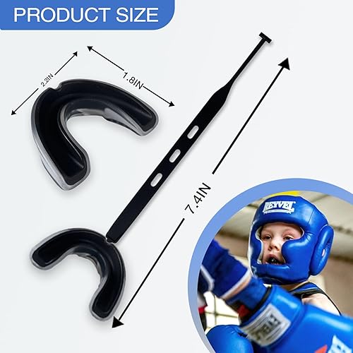 Miniatura 5 de Protector bucal con correa para fútbol, hockey sobre hielo, taekwondo, protector bucal deportivo para fútbol universitario, fútbol, baloncesto,