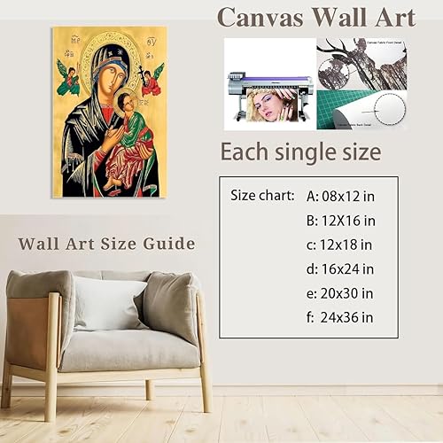 Miniatura 2 de Póster de "Our Lady Of Perpetual Help", impresión retro, pintura, arte de pared, estético, sala de estar, cocina, decoración del hogar, fondo sin