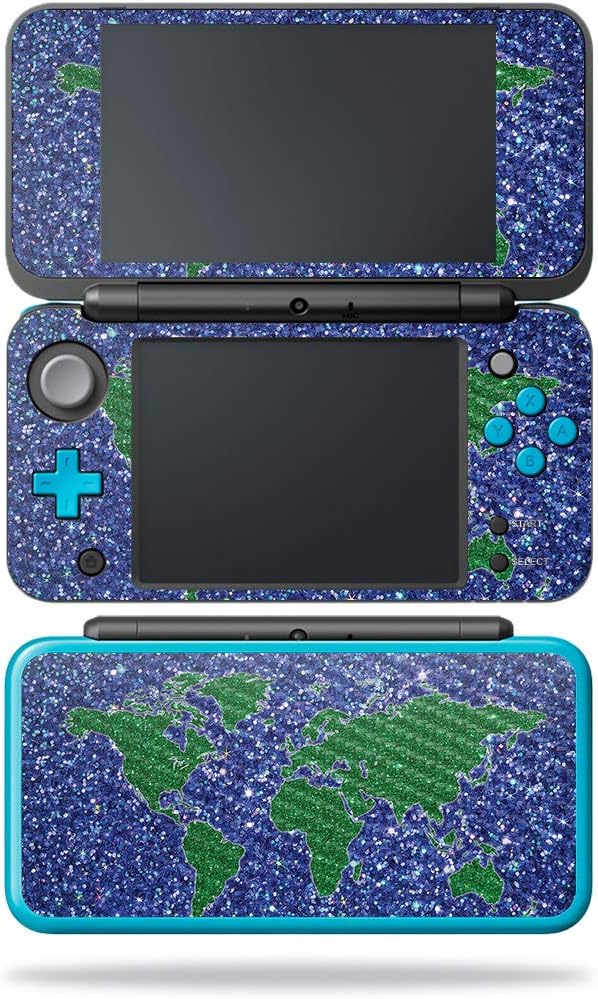 MightySkins Carbon Fiber Skin for Nintendo New 2DS XL - Bouquet | Protective, Durable Textured Carbon Fiber Finish | Easy to Apply, Remove, and Change Styles | Made in The USA (CF-NI2DSXL-Bling World)