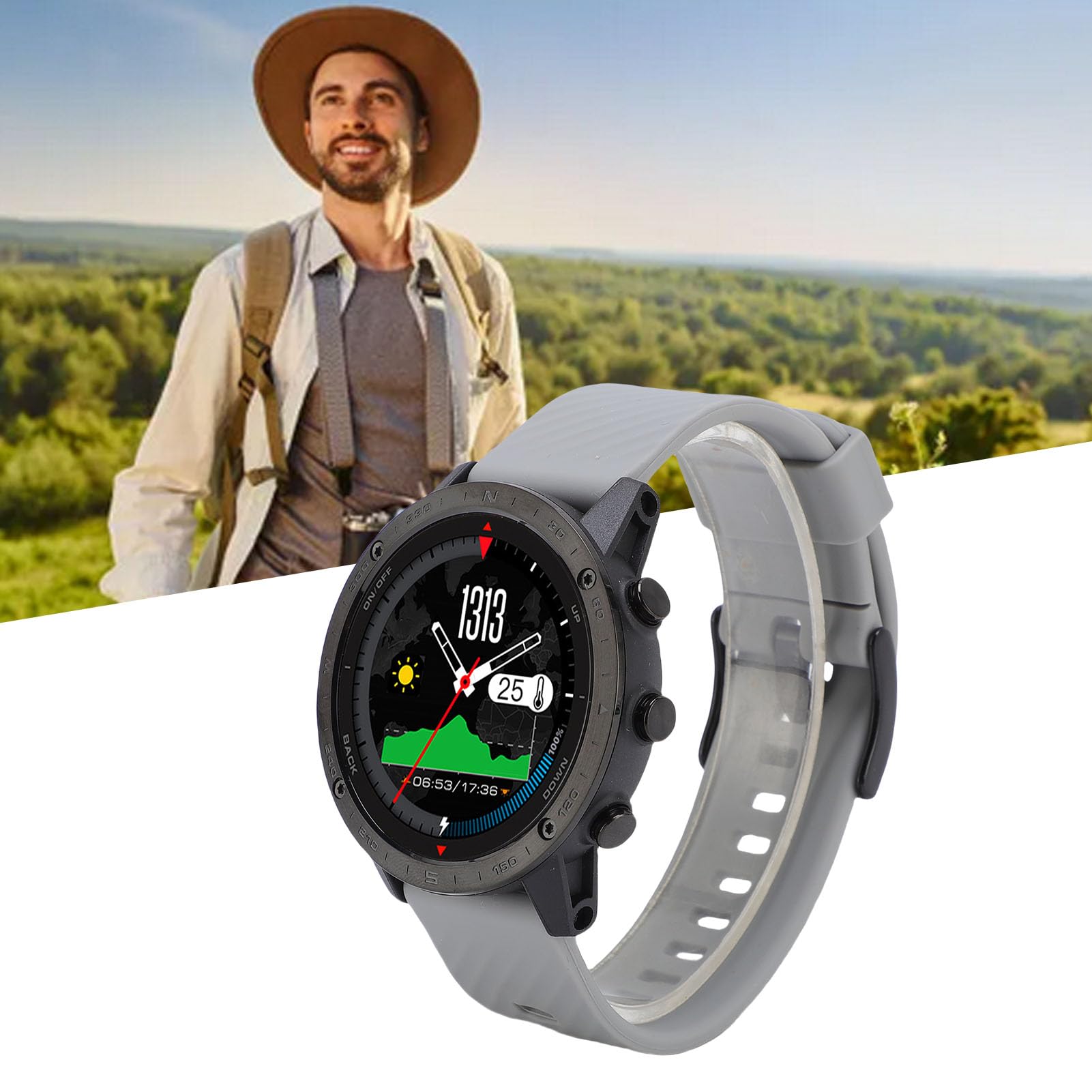 Smartwatch Impermeabile 50 M Leggero per Immersioni Professionali in Nuoto e Corsa con Schermo da 1,3 Pollici (Nera)