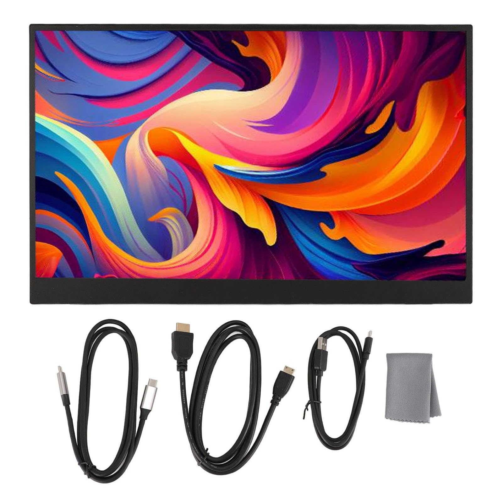 Przenośny Wyświetlacz Full HD 1080P IPS o Przekątnej 15,6 Cala, Wszechstronny Monitor Typu C do Laptopa, Konsoli, Ultracienki Drugi Ekran z regulowaną podstawą, Idealny do Gier,