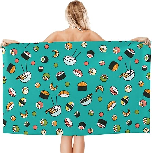 Miniatura 2 de Pevtufa Toalla de playa, toallas de playa de algodón de sushi (3) toallas de playa de gran tamaño, toallas de playa de gran tamaño, suaves y