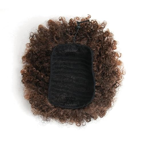 Miniatura 4 de Extensión de cola de caballo afro rizada con cordón para mujer, cola de caballo afro, rizado afro, extensiones de cabello sintético rizado con dos