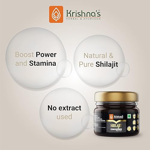 Miniatura 2 de Krishna's Herbal & Ayurveda Pure ShilajitShilajeet - Paquete de resina original de refuerzo de resistencia, Himalayan Sudh Shilajit -1.06 oz