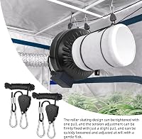 LBING Állítható Kötél Felfüggesztő 4 db-os Csomag, Racsnis Akasztó 2m Hosszú, Növény Lámpa Ventilátor Felfüggesztéshez 4