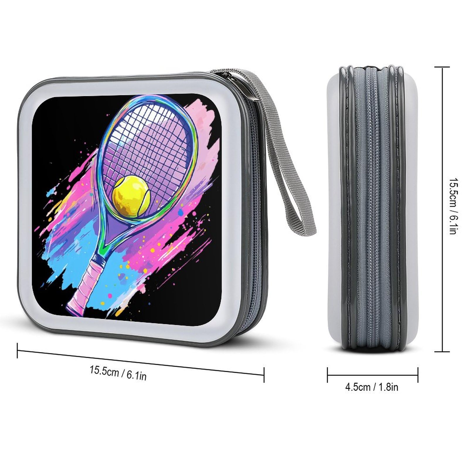 Tie-dye Tennis CD Case Plastic DVD Case Holder Wallet Disc Storage Organizer for Car Travel