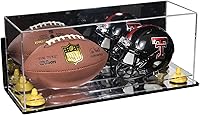 Vista 17 de Better Display Cases Acrílico 2 Mini casco de fútbol (no tamaño completo) vitrina con base de césped transparente (V46/A019)