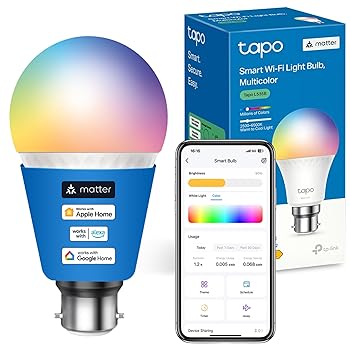 Tapo Smart MATTER Light Bulb B22 8.6w Advanced Music Sync Colour-Changeable