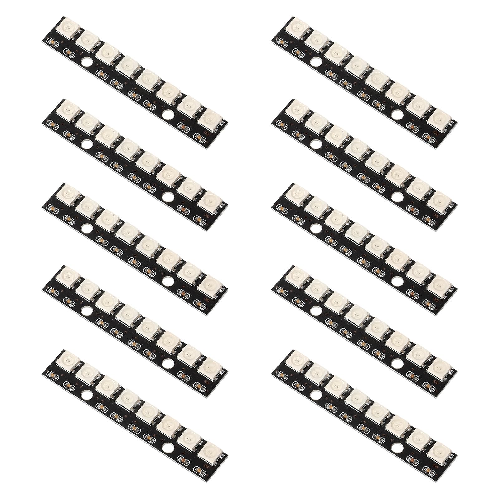HENGBIRD 10 Pezzi 8 Bit WS2812 Modulo LED RGB Scheda di Sviluppo con Driver Integrato WS2812 5050 RGB 8-Bit Striscia di 8 LED, 5V Programmabile per Arduino Raspberry Pi ESP32