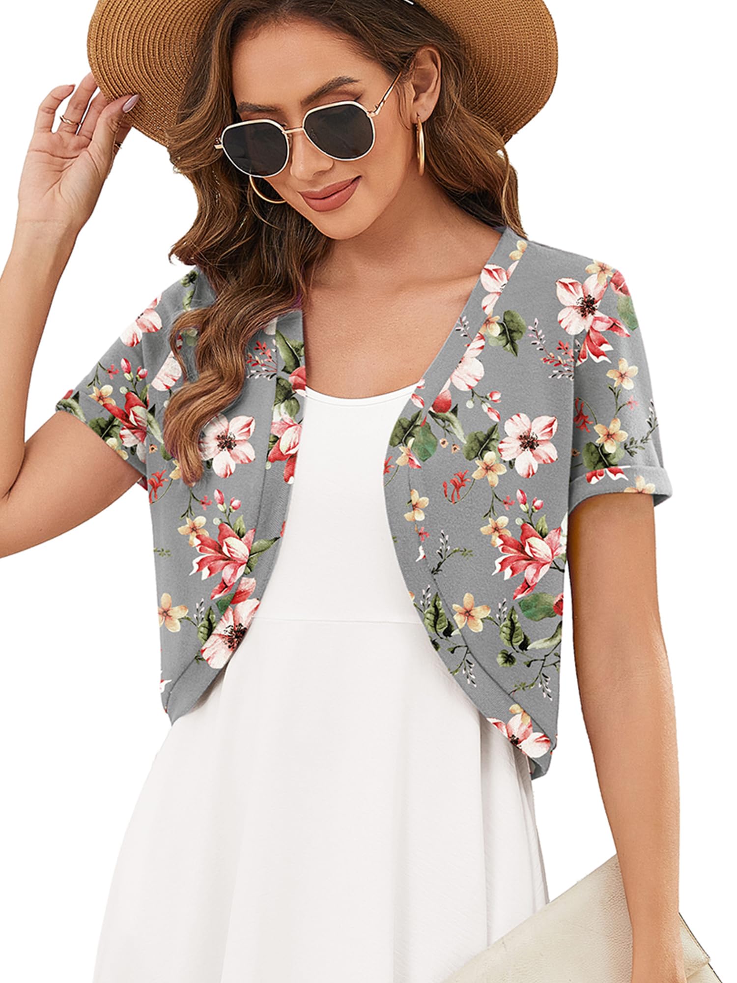 Heymoments Women's Short Sleeve Shrugs Summer Cardigan for Dress