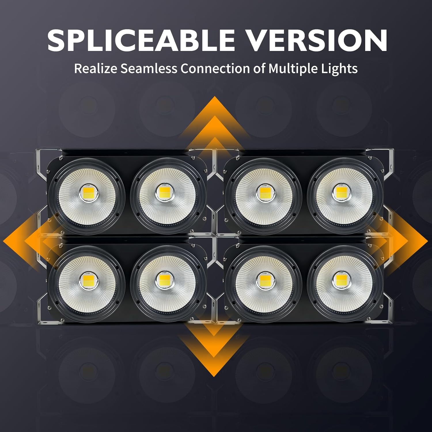 2 Eye 2x100W Warm Cool White 2in1 LED Par Stage Spot Light, 200W DMX Sound Activated Control Cob Blinder Stage Spotlight for Theater Wedding Church Live Show Audience