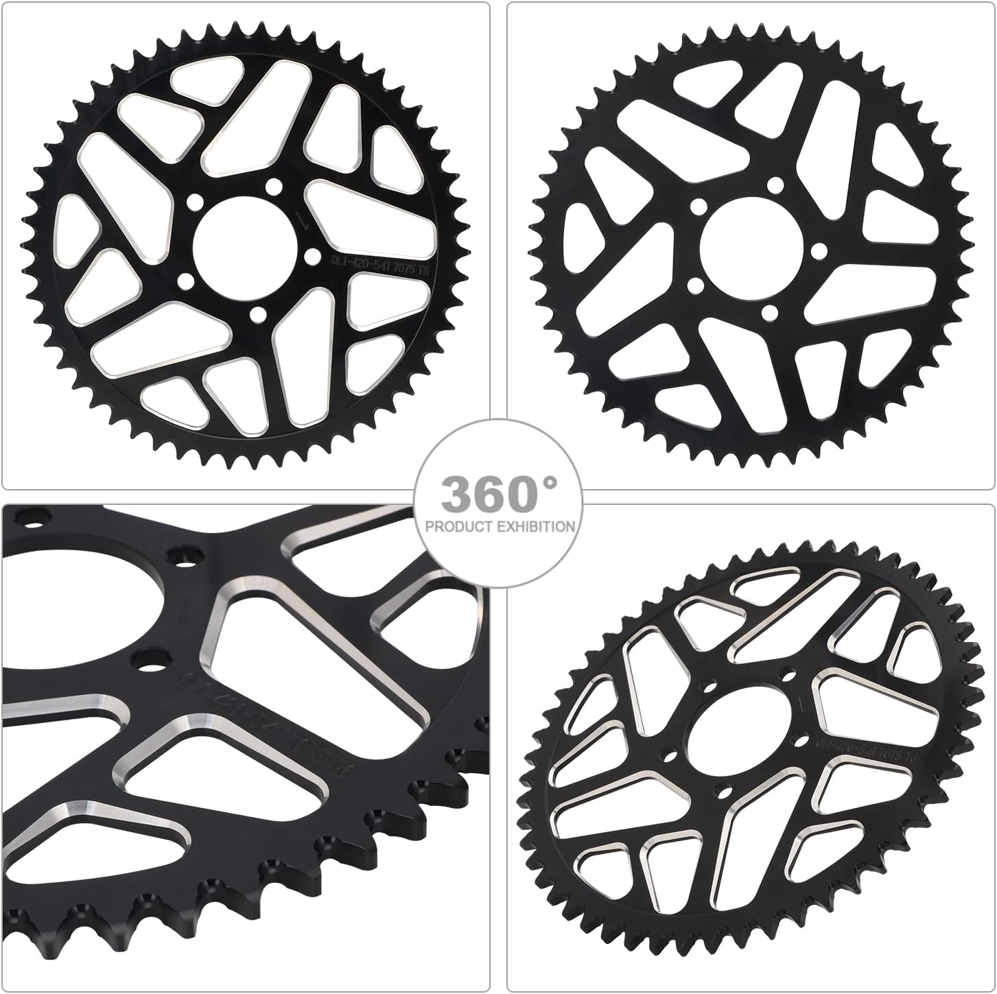 JFG RACING Sur Ron 54T Sprocket,Sur Ron Rear Sprocket Sprocket 54 Tooth Aluminum Alloy For Sur Ron Surron Light Bee S/X Segway X160/X260 Electric Dirt Bike Black