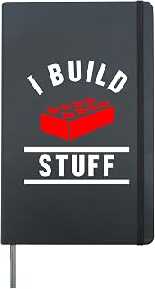 Build Stuff Master Builder Building Blocks Construction Toy Hardcover Journal, Black