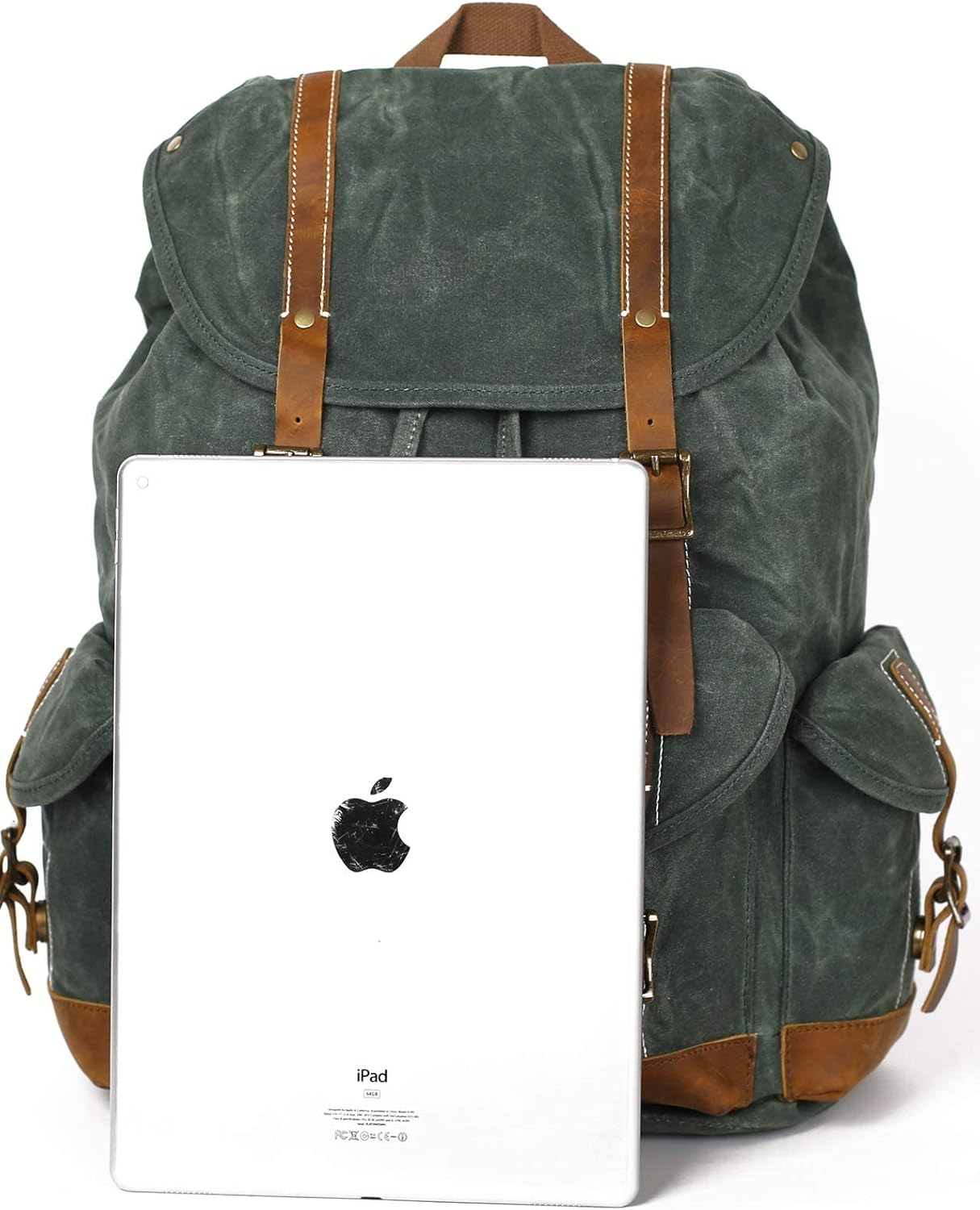 Blасk Frіdау - 80% оƒƒ EURYNOME Backpack Waxed Canvas, High Density Thick Canvas Rucksack Genuine Leather Daypack for Travel School