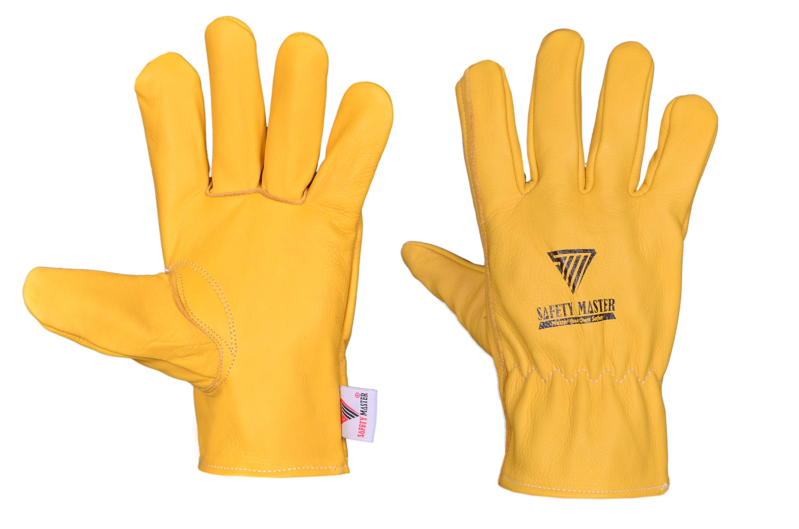 SAFETY MASTER Premium Quality Yellow Cow-grain Tig Driver Gloves., Lorry Drivers, Warehouse and Gardening Gloves