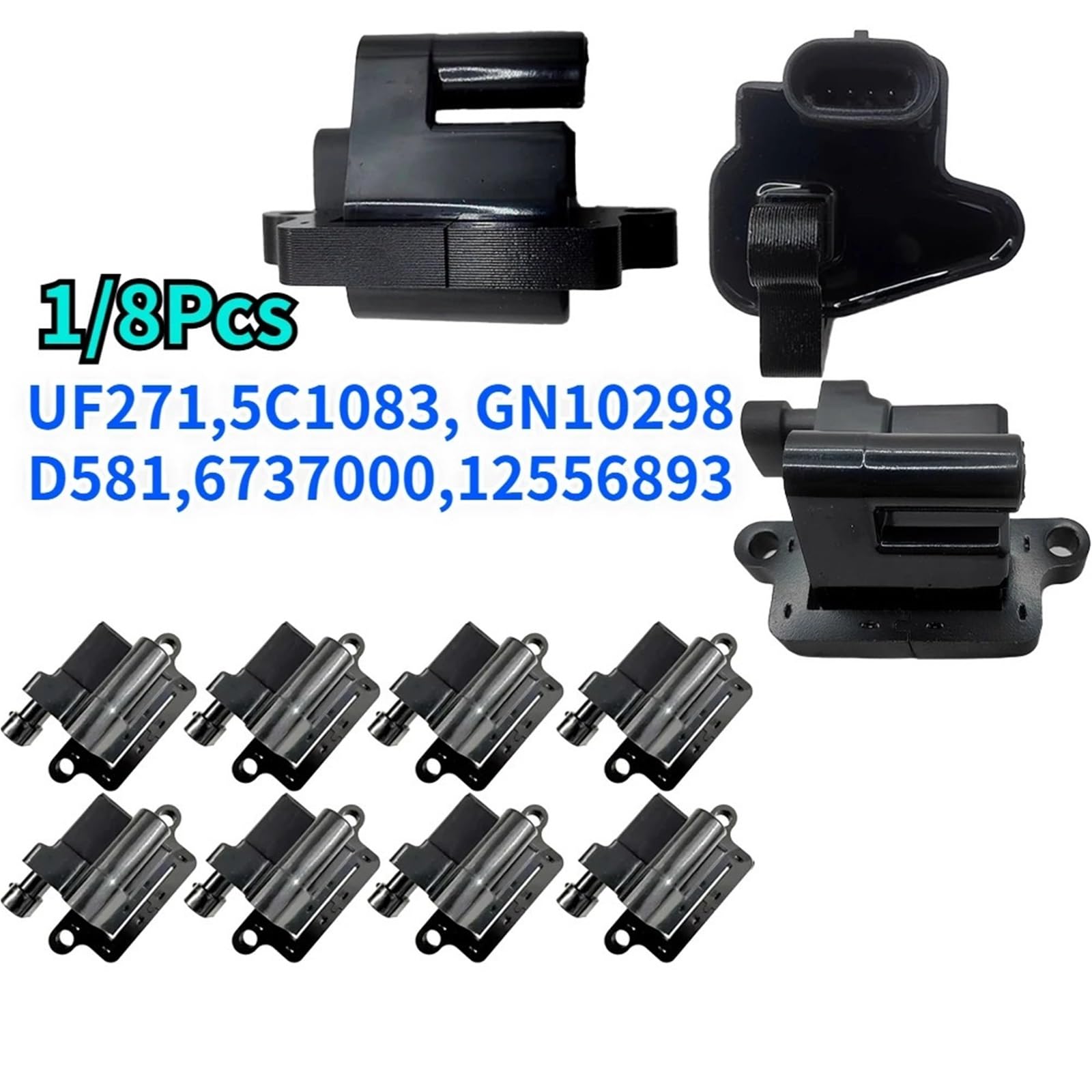 Cewka zapłonowa Cewka 1/8 szt. Cewka zapłonowa 12556893 D581 UF271 pasuje do Chevroleta pasuje do Silverado pasuje do Avalanche GMC pasuje do Yukon(1Pcs-12556893)