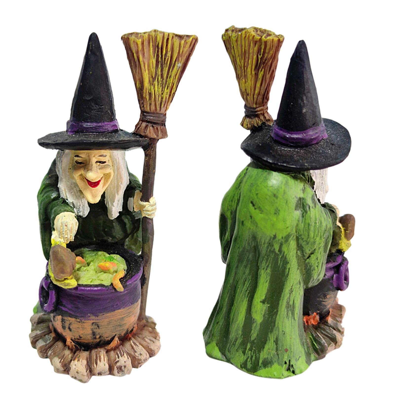 Fowybe Halloween Witch Figures | Wizard and Witch Figures - Psychological Sand Table Ornaments Resin Halloween Decorations for Home 1 Piece