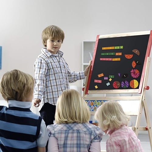 Miniatura 6 de 134 piezas de azulejos de fracción magnética y círculos de fracciones, juegos educativos de aprendizaje manipulativo de matemáticas para escuela