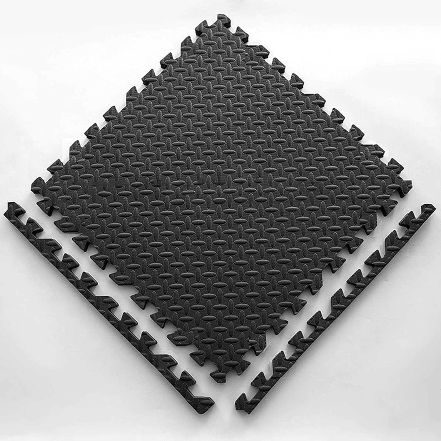 2.5cm Thickned Interlocking Playmats Floor Gyms Puzzles Foam Mat，Easy DIY Installation Crawling Mat(Black,30x30x2.5cm)