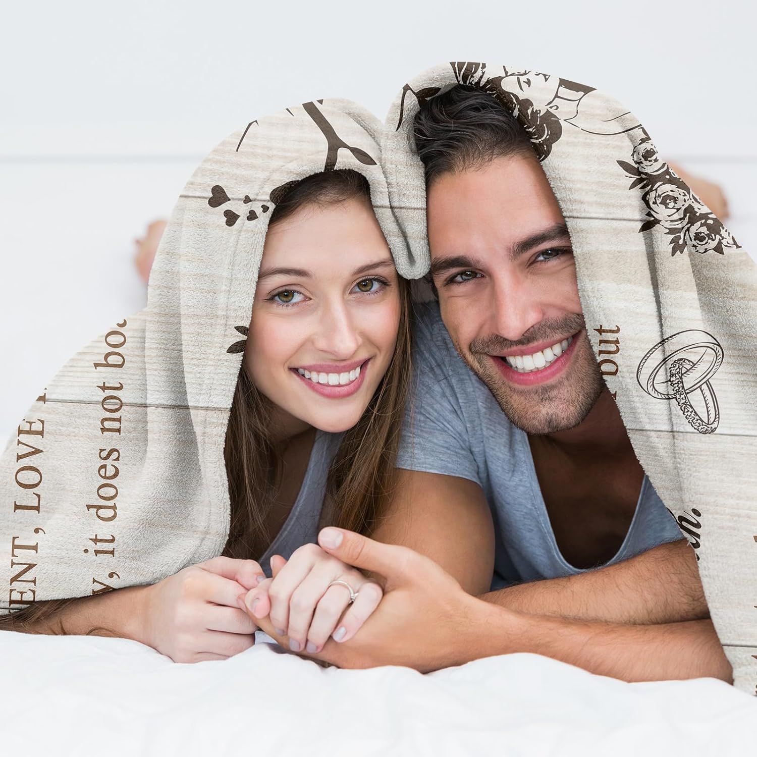 Wedding Gifts for Couples 2026, Wedding Gifts for Newlyweds, Bridal Shower Gifts for Bride to Be, Wedding Blanket, Mr and Mrs Gift 60"x50" Happy Anniversary Marriage Throw Blanket - Image 5