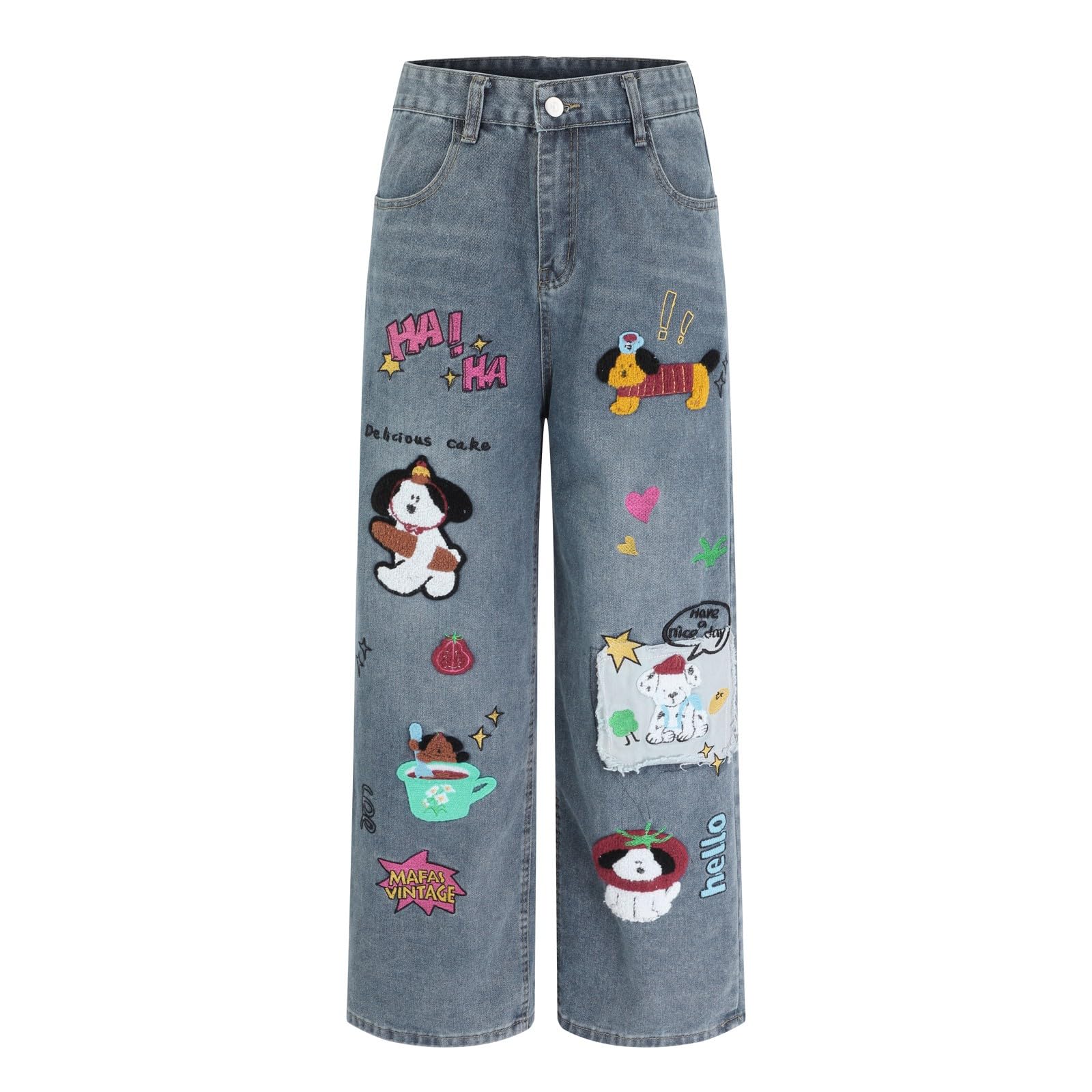 Jeans Donna Curvy Jeans Vita Alta Casual Gamba Larga Pantaloni Baggy Curvy Leggeri Comodi Pantaloni Denim Elasticizzati Larghi Eleganti Palazzo Pantalone Wide Leg Taglie Forti Vintage