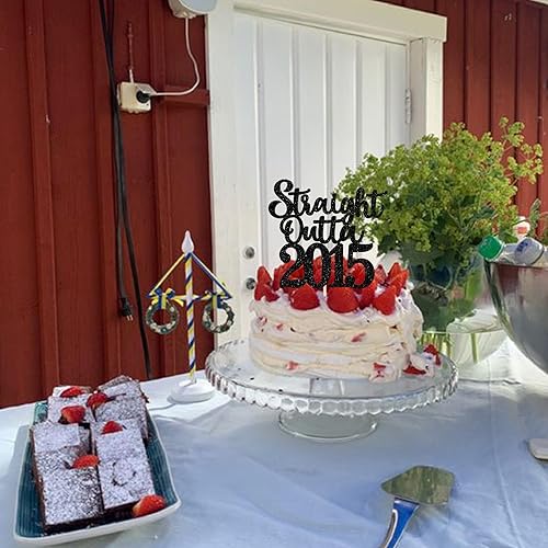 Miniatura 5 de 1 paquete de 50 decoraciones para tartas de cumpleaños 50 con purpurina recta Outta 1974 Fifty Awesome Since 1974, 50 fabulosas decoraciones de