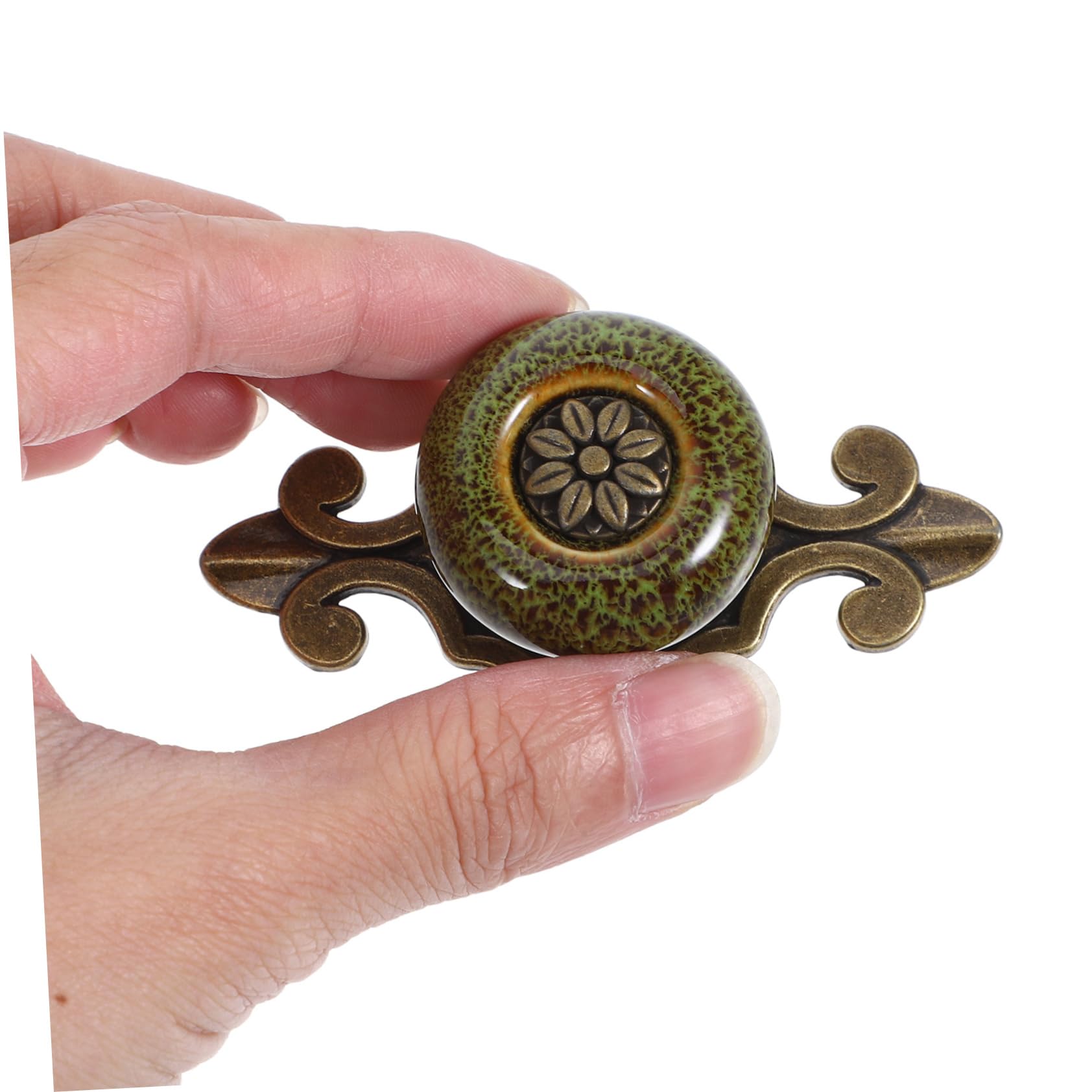 10 Pomelli per Mobili Verde in Lega di Zinco, Design Etnico Vintage, Facili da Installare, per Armadi e Cassetti