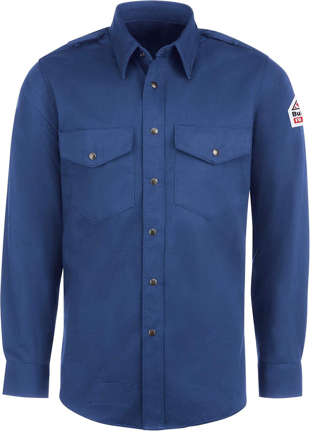 Bulwark Flame Resistant 7 oz Cotton Excel FR Snap-Front Uniform Shirt with Two Chest Pockets, Topstitched Cuff