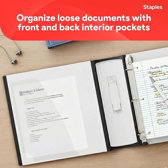 Staples Better Binder 2-Inch 3-Ring Binder, White Heavy-Duty Binder for School & Office Organization