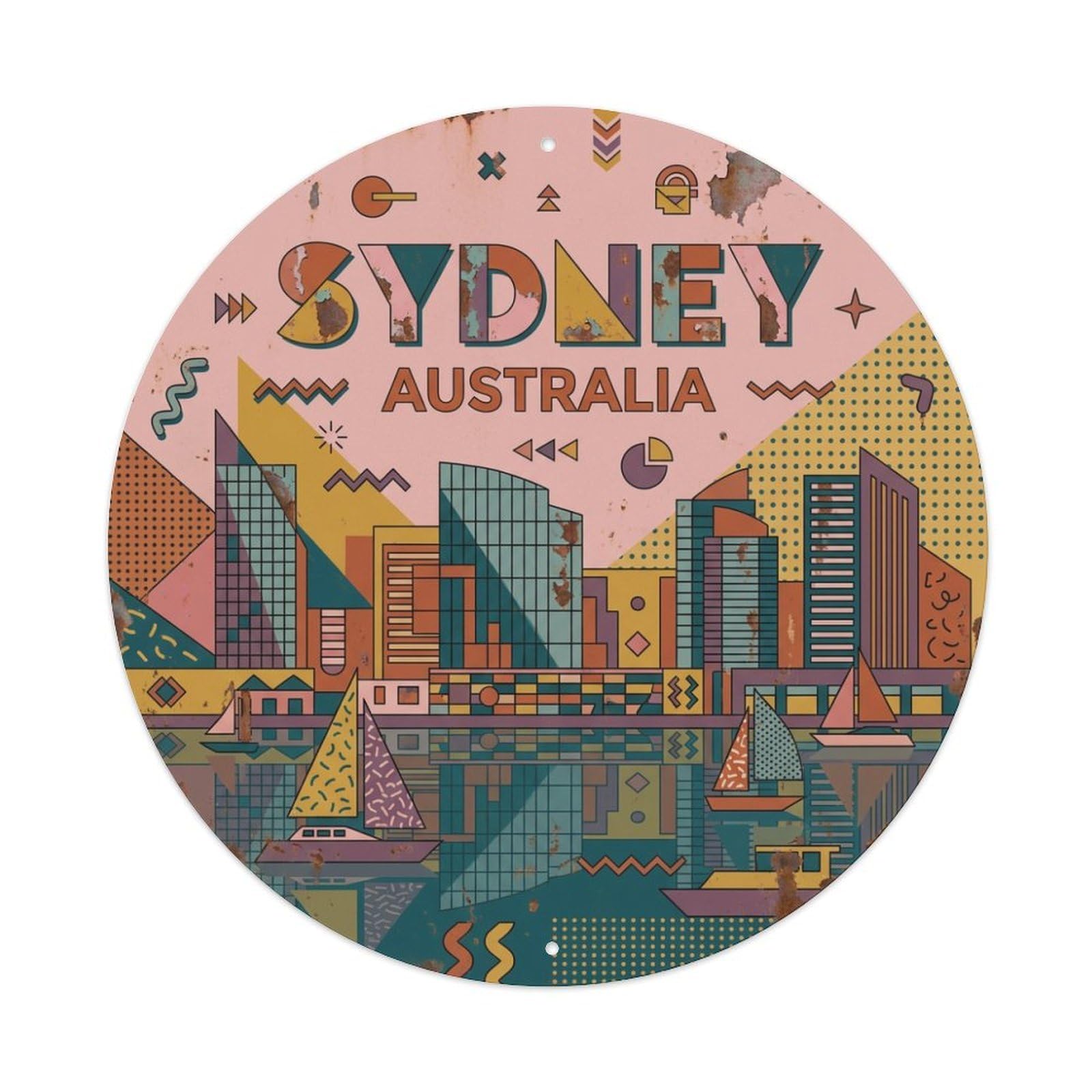 Metal Tin Sign Vintage Travel Sydney Australia