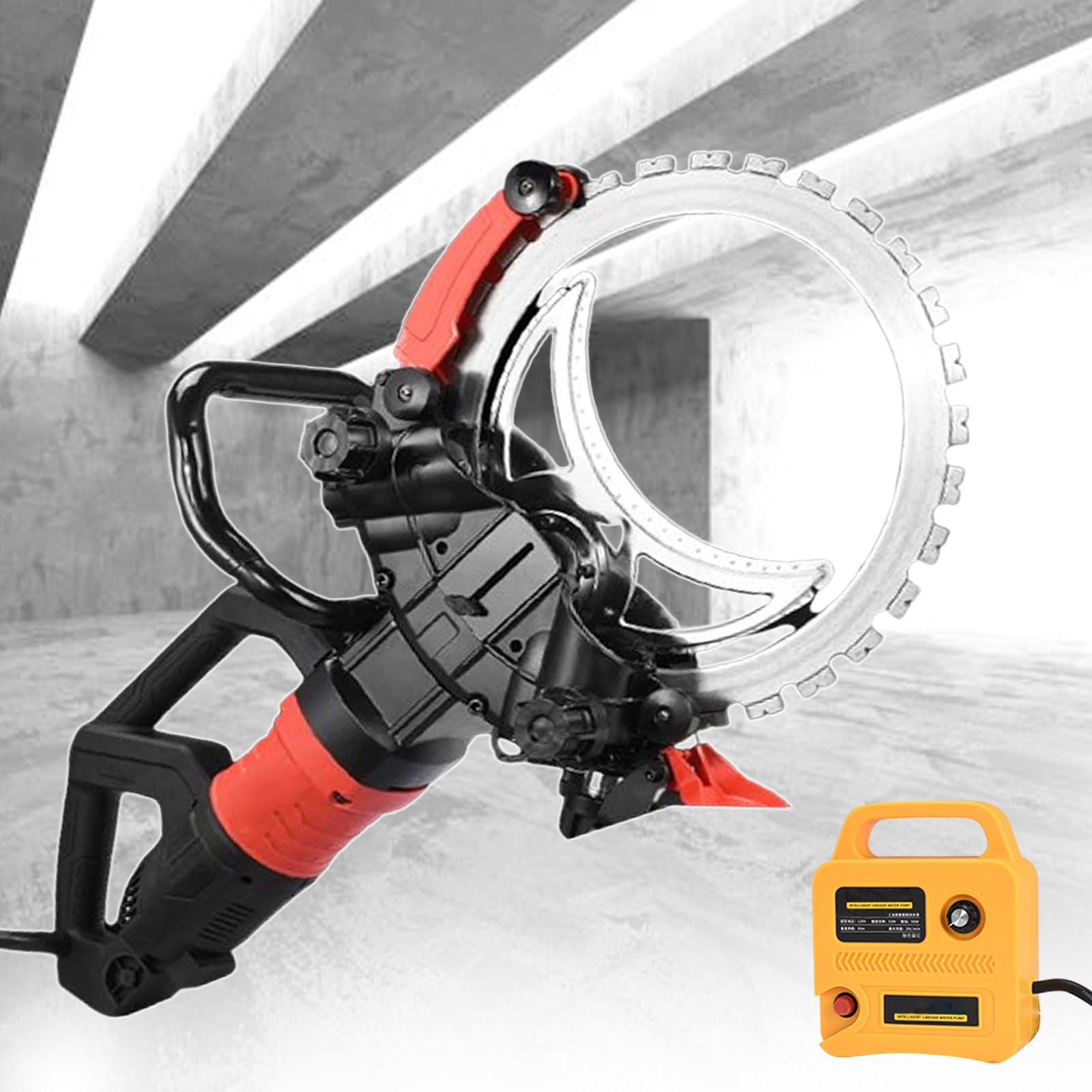 Sega Circolare per Calcestruzzo, Sega per Scanalature in Pietra, Macchina Elettrica per Scanalature A Muro con Funzione di Taglio Senza Polvere, Adatta per Piastrelle, Marmo,
