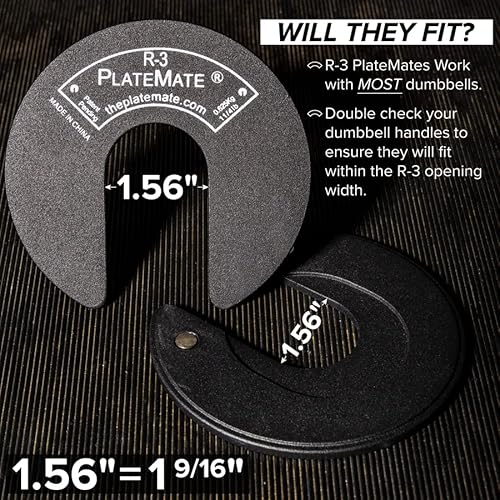 Platemate 1.25 Lb Each R-3 Micro Loading Weight Plates Use With Metal, Rubber, Vinyl Or Urethane Dumbbells (Two Pair) #TOP5