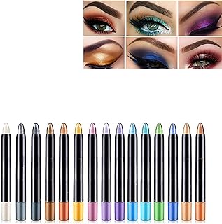 15 Color Highlighter Eyeshadow Pencil, Glitter Eye Shadow Eyeliner Pen, Waterproof & Long Lasting Eye Liner Makeup, Shadow Eyeliner Pen Set, Metallic Eyeliner Pencil (Color : 15 Colours)