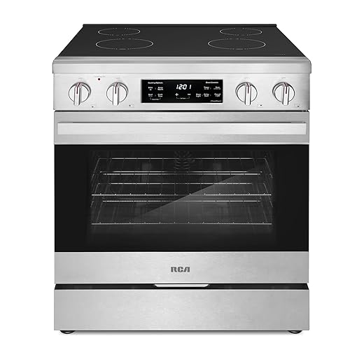 RCA R-REH304SS 30 in. Heritage Collection 4.6 cu. ft. Electric Range with 4 Surface Burners and Convection Oven in Stainless Steel