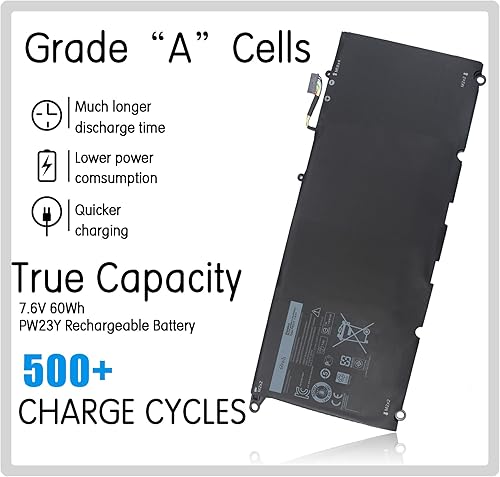 Miniatura 2 de PW23Y - Batería de repuesto Dell para Dell XPS 13 9360 P54G002 13-9360-D1605G 13-9360-D1605T 13-9360-D1609 13-9360-D1609G 13-9360-D1709G Reemplazo