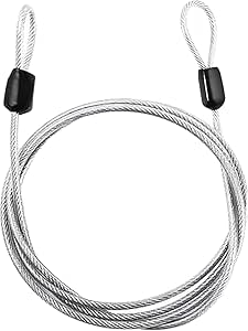 Amazon.com: PUSNMI Security Cable Lock, 6.6ft x 2.5mm Steel, Stainless ...