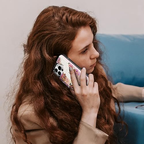 Miniatura 184 de UEEBAI Funda tipo cartera para iPhone 15 Pro Max con tarjetero, cubierta de cuero PU con soporte, bloqueo RFID, doble cierre magnético, relieve de