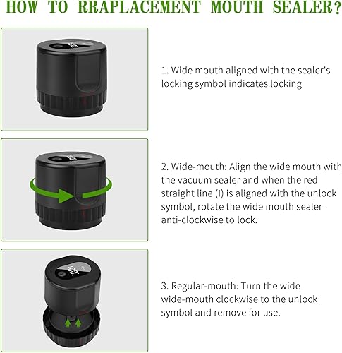 Miniatura 5 de Kit de sellador al vacío para tarros de masón, sellado al vacío eléctrico inalámbrico para tarros Mason de boca ancha y boca regular, almacenamiento