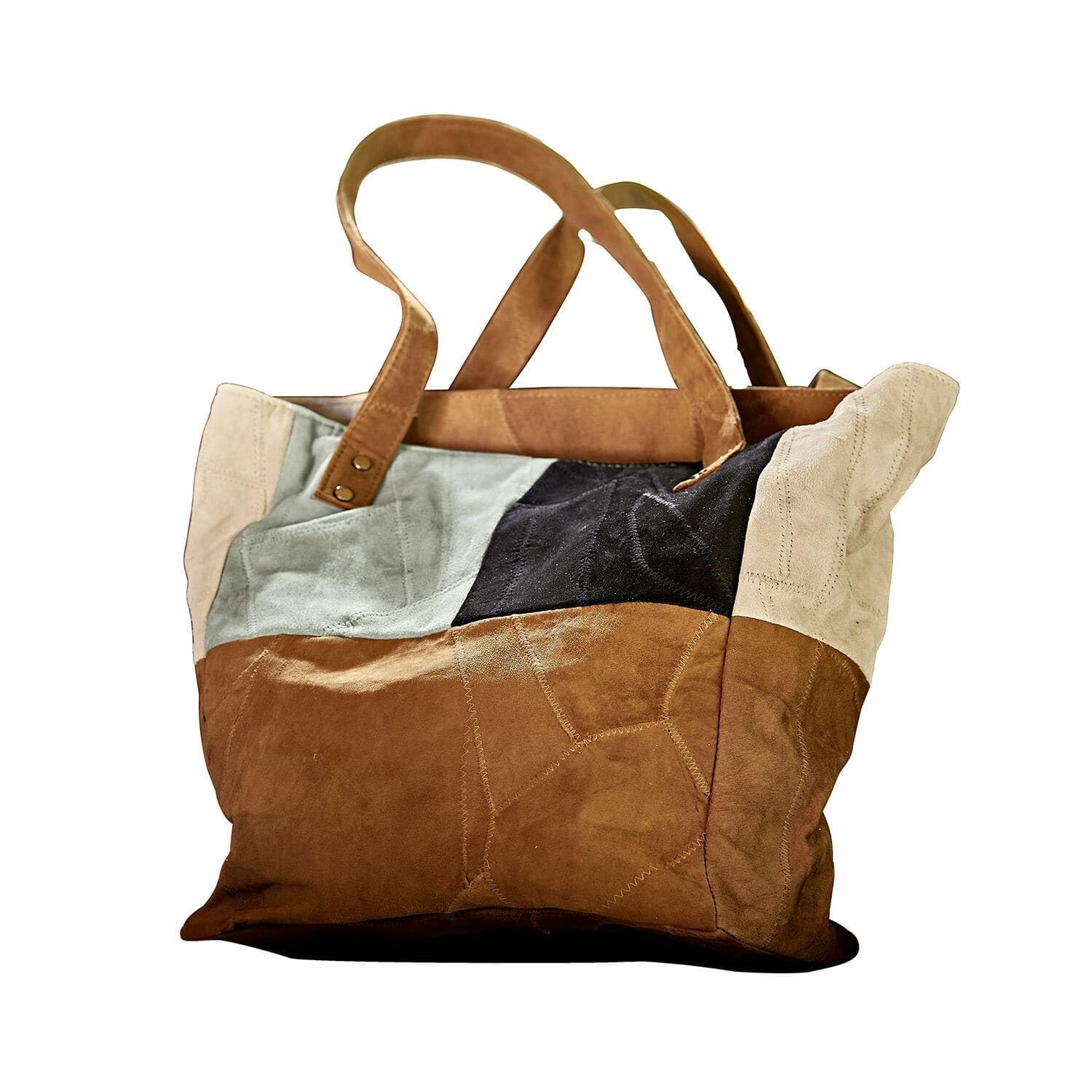 Sac patchwork cuir chevreau Loberon pour ranger vos affaires